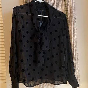 Forever 21 black long sleeve sheer shirt NWT